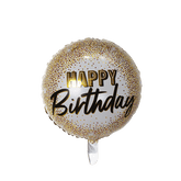 PartyCorp Happy Birthday Gold and Black Glitter Balloon Bouquet, Birthday Decoration Set for Boys, Girls and Adults, DIY Pack of 7